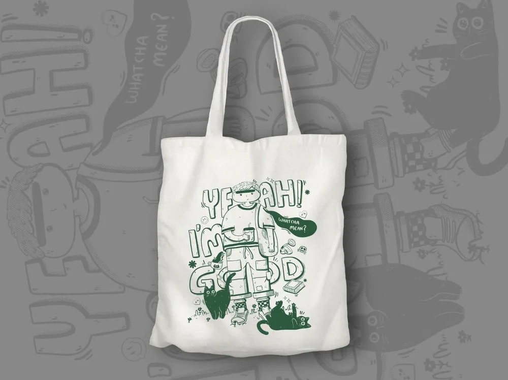 Graphic Printed Canvas Tote