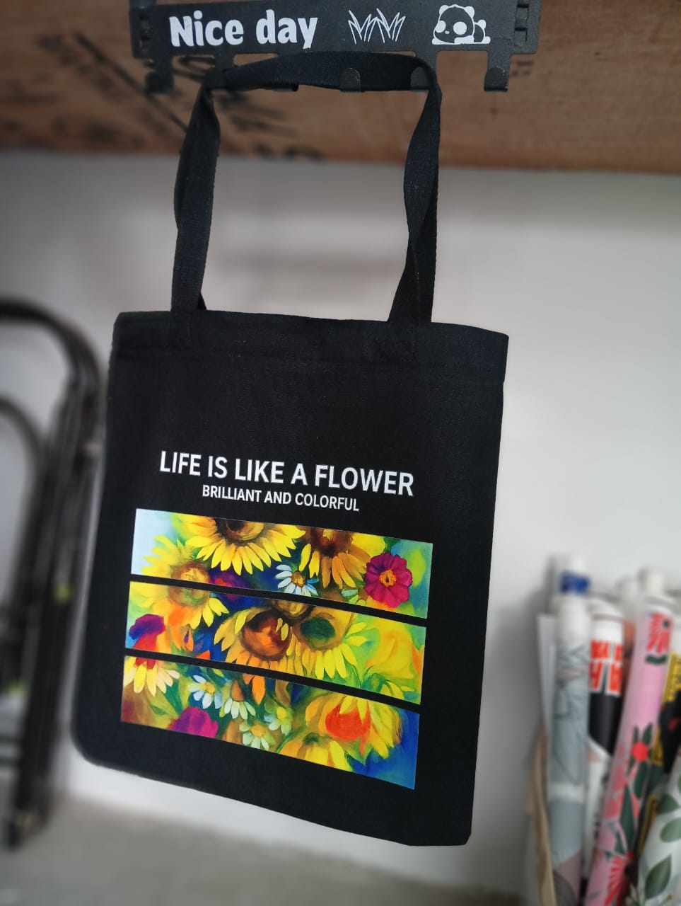 Cotton Printed Tote (Love Is)